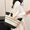 Straw Hat Tote Bag Set Adjustable Wide Brim Sun Hat Sturdy Woven Handbag 2Pcs for Women Outdoor Summer Activities