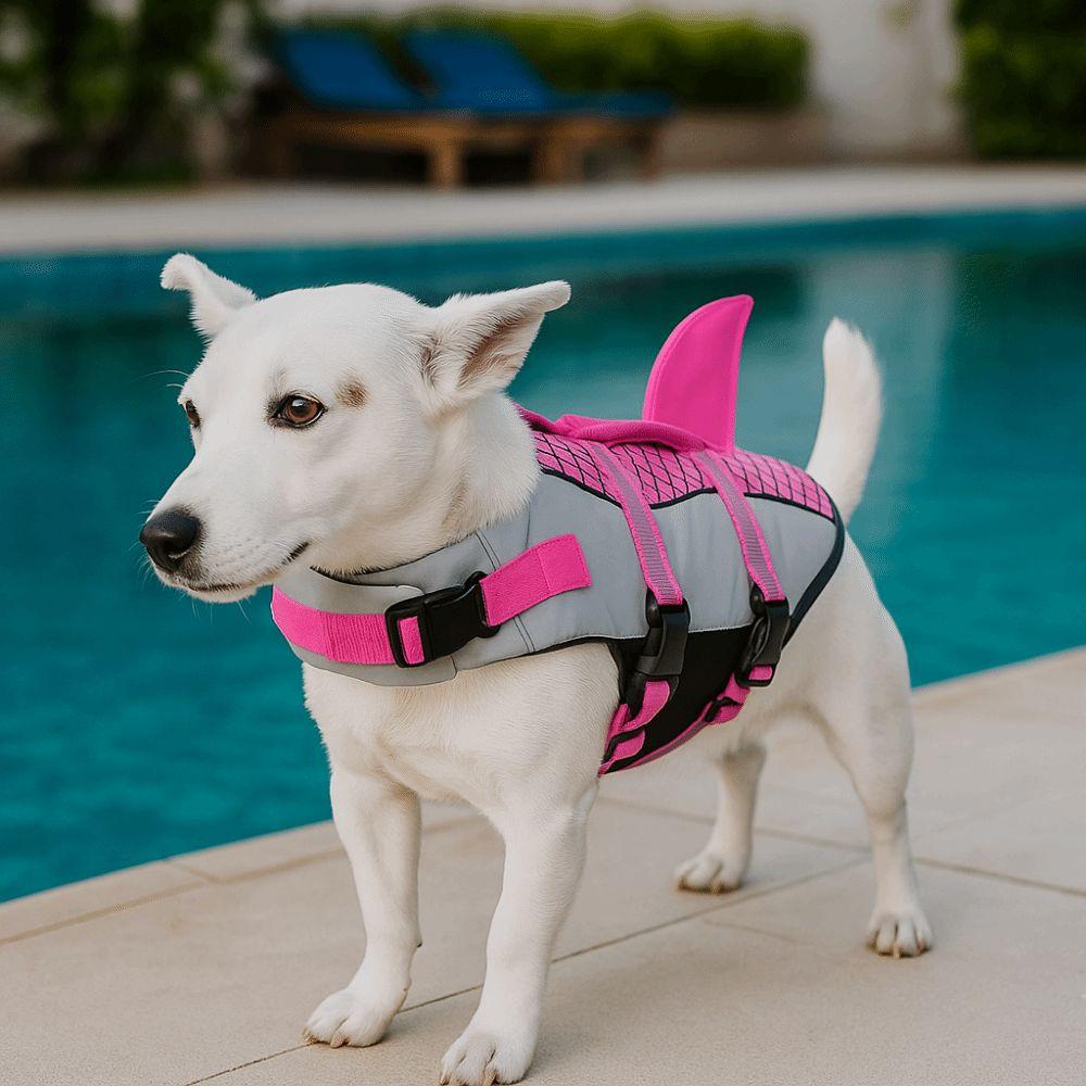 Enhanced Buoyancy Dog Swimsuit Waterproof Scales Shark Dog Clothes Dog Safety Vest  For Dogs