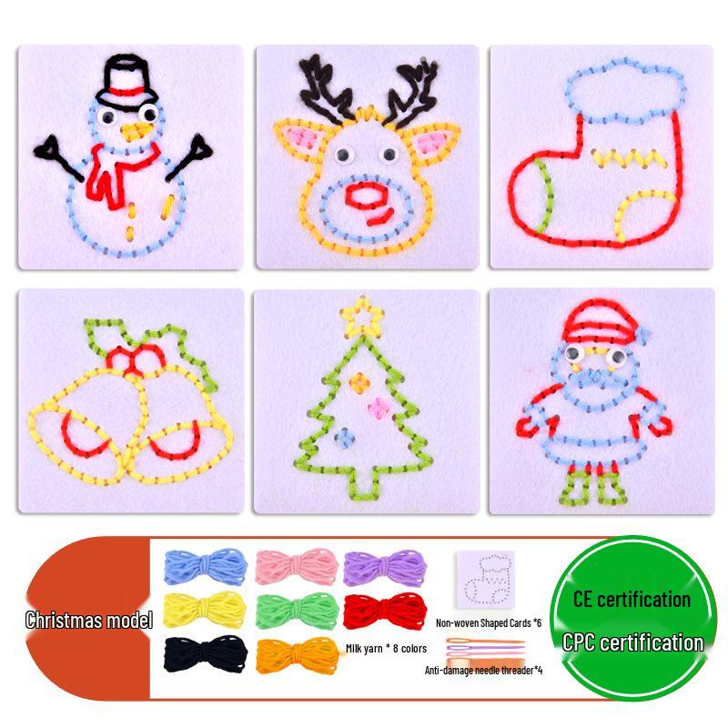 Montessori DIY Threading Toy Kit: Kindergarten Non-Woven Fabric Sewing Set