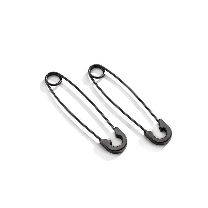Japanese Korean version pin stud earrings personalized neutral wind stainless steel puncture creative trend ear buckle direct sales