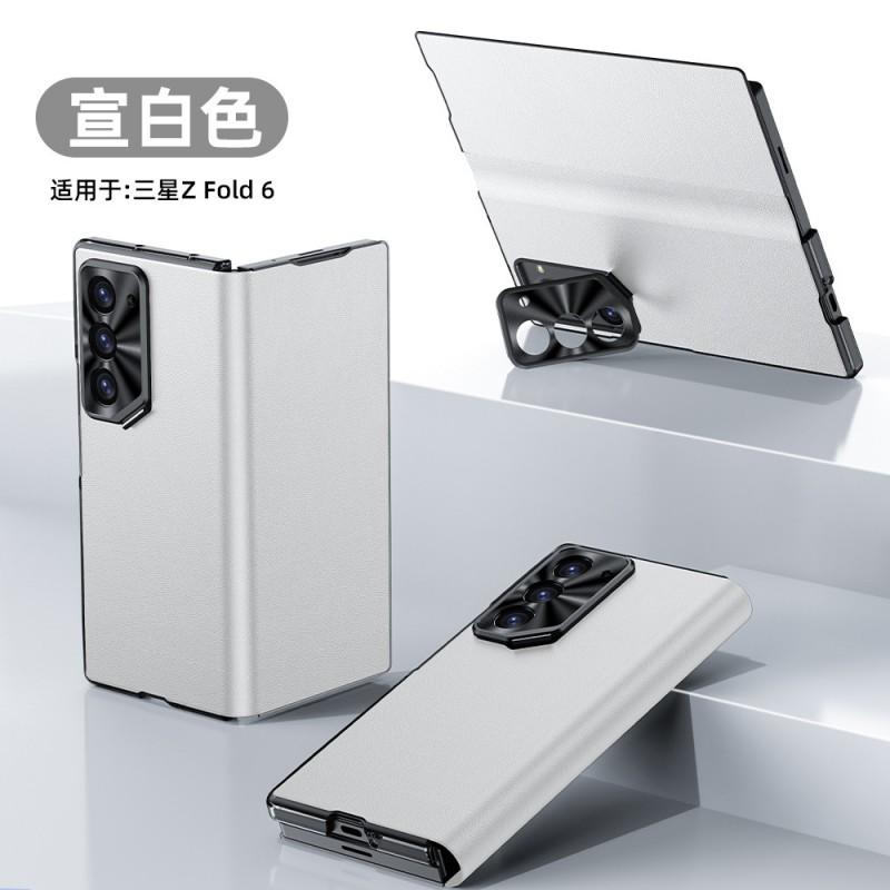 Leather Case Z Fold 6 Nappa Texture Shockproof Slim Lens Protection Stand Function Compatible With Galaxy