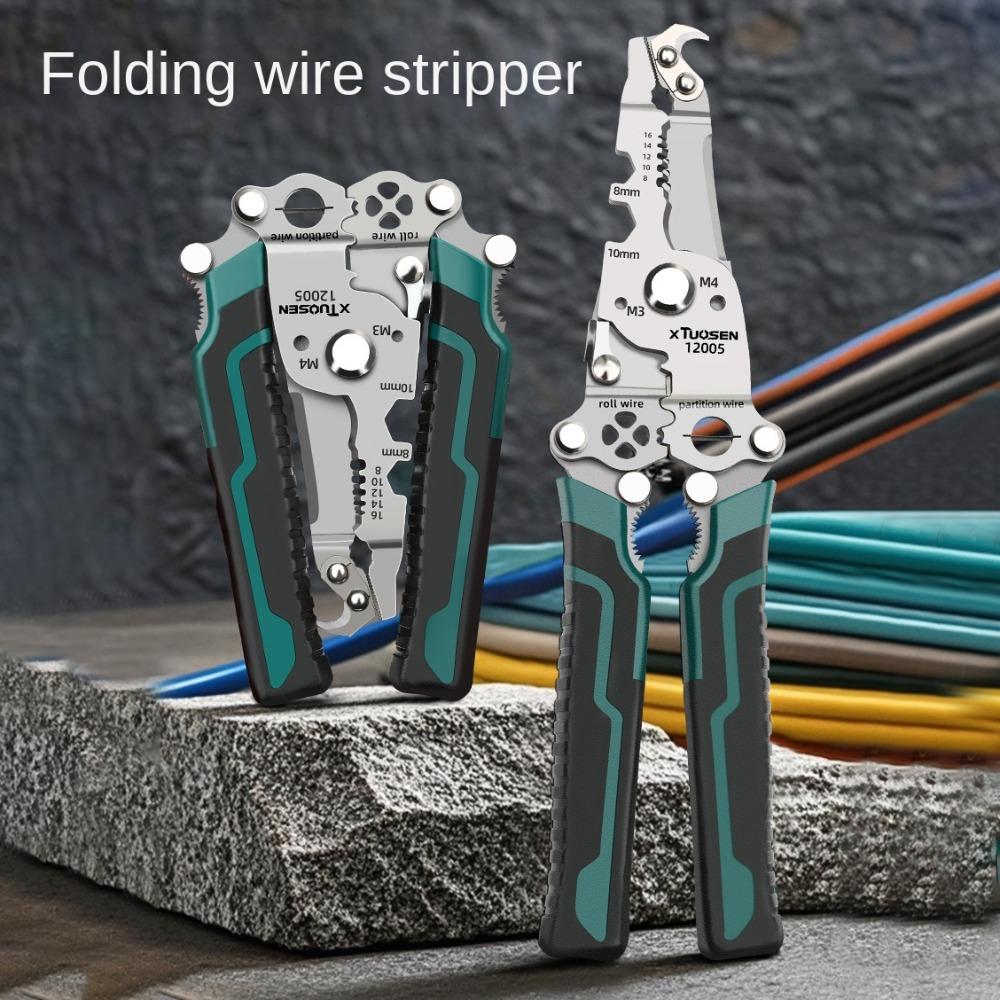 High-carbon Steel Wire Stripping Pliers Foldable Pincers New Electrician Crimpe Pliers Electrician