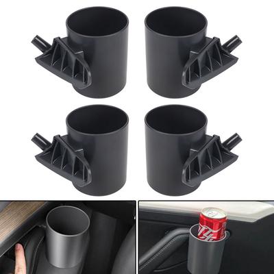 4 Pcs Car Door Cup Holder For Tesla Model 3 Y Auto Interior Door Mount Special Cup Storage Box Rack Drink Water Bottle