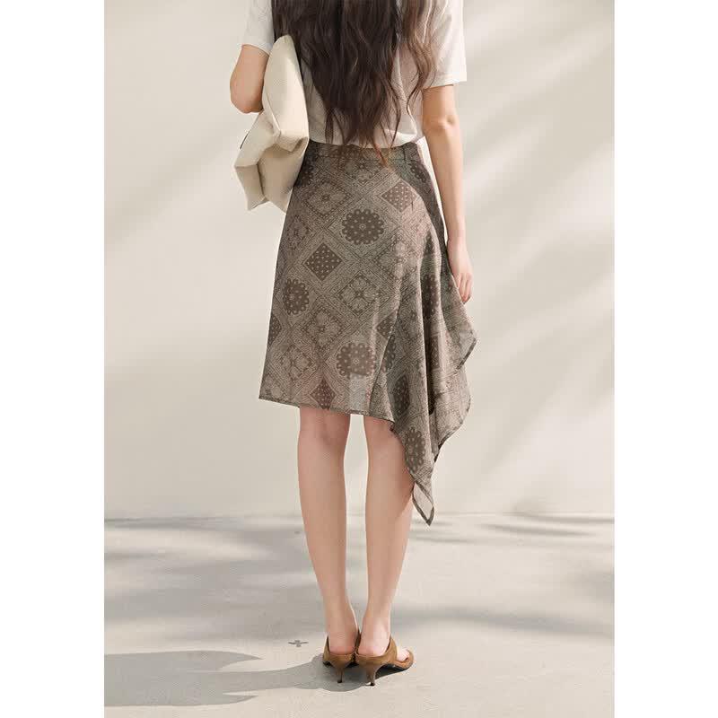 Mishow Vintage Bohemian Print A-Line Skirt