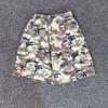Mens Womens Camo Cargo Shorts Loose Fit Streetwear 5-Pocket Utility Short Pants Casual Wear