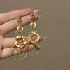 Multi-layers Round Hollow Earrings Long Chain Ear Accessories Dangle Earrings  Date Night