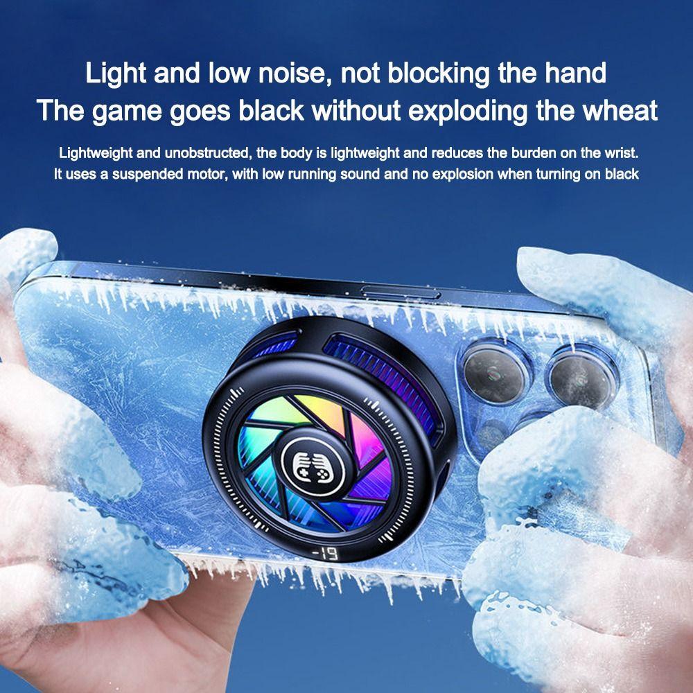 Back-clip Magnetic Cooling Fan 3-Speed Adjustable Mobile Phone Cooler  for Gaming Live Streams