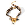 Women's Luxury Leopard Print Silk Scarf & Non-Fading Titanium Steel Bracelet