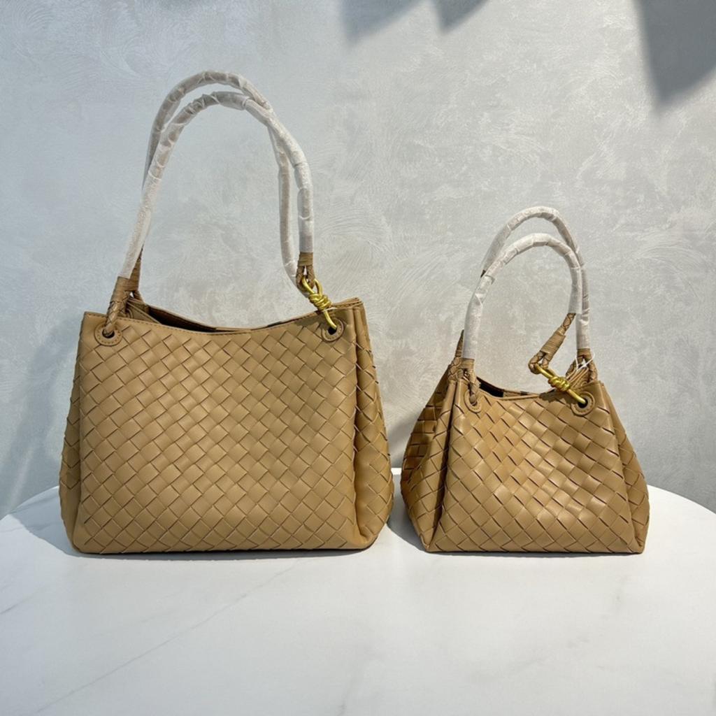 2025 New leather women's bag fashion classic woven bag butterfly buckle parachute shoulder oblique span bag