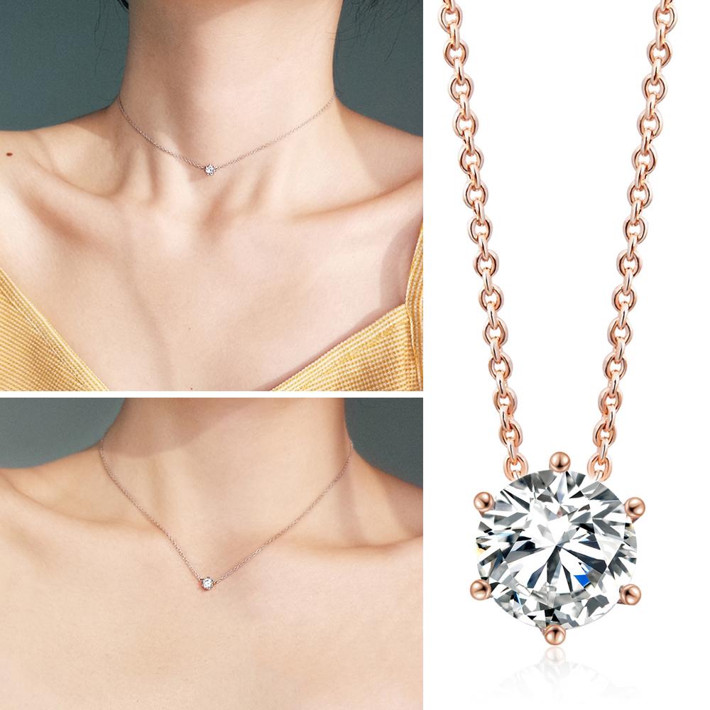 Fashion Crown Pendant Necklace for Women Retro Vintage Classic Rose Gold Cubic Zirconia Chain On Neck Trendy Jewelry N390