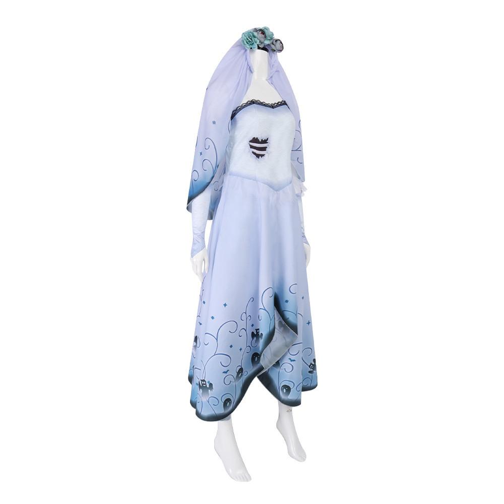Tim Burtons Corpse Bride Emily Themed Cosplay Dress With Polyester And Spandex For Role Play