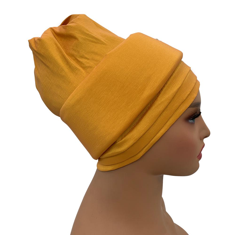 Raw Silk African Turban Cap Flower Headwrap Bonnet Nigeria Wedding Headtie Wedding Party Headgear Turbante Mujer