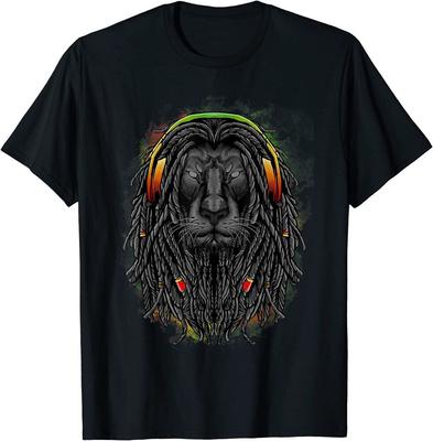 Black Rasta Lion With Dreads Show Your Pride Unisex T-Shirt