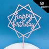 50-Piece Happy Birthday Acrylic Cake Decoration Inserts - Creative English Design for Prosperity, Health, and Longevity