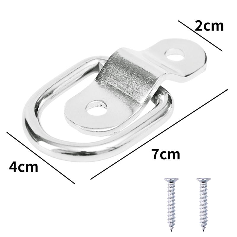 

4/1Pcs Goods Tie Down Surface Mount D-Ring Rivet Clip Retaining Ring Trailer Lorry Truck Truck Horsebox Marine Rope Car Fastener