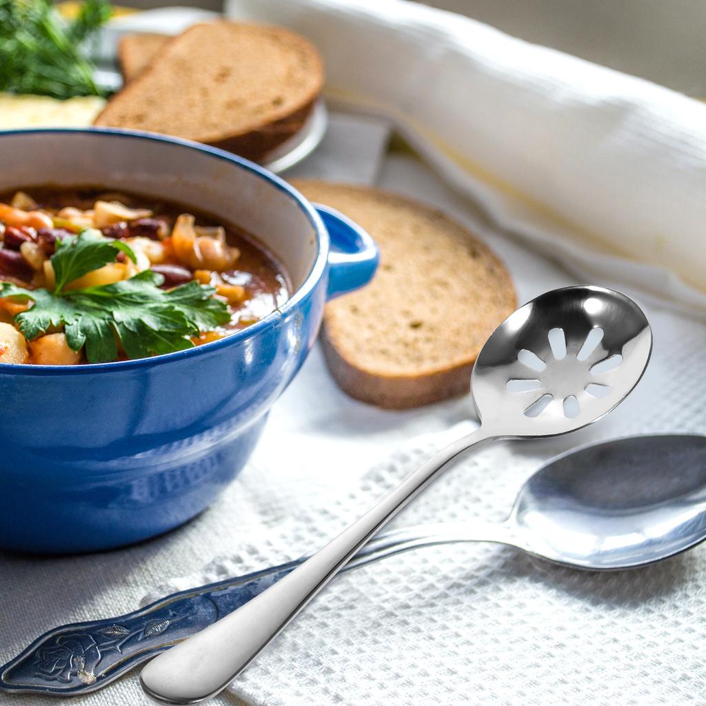 2 szt. Przybory do woka Stal nierdzewna Durszlak Wielokrotnego użytku Z otworami Gospodarstwo domowe Do serwowania Przenośne Ergonomiczne Łyżki Srebrne