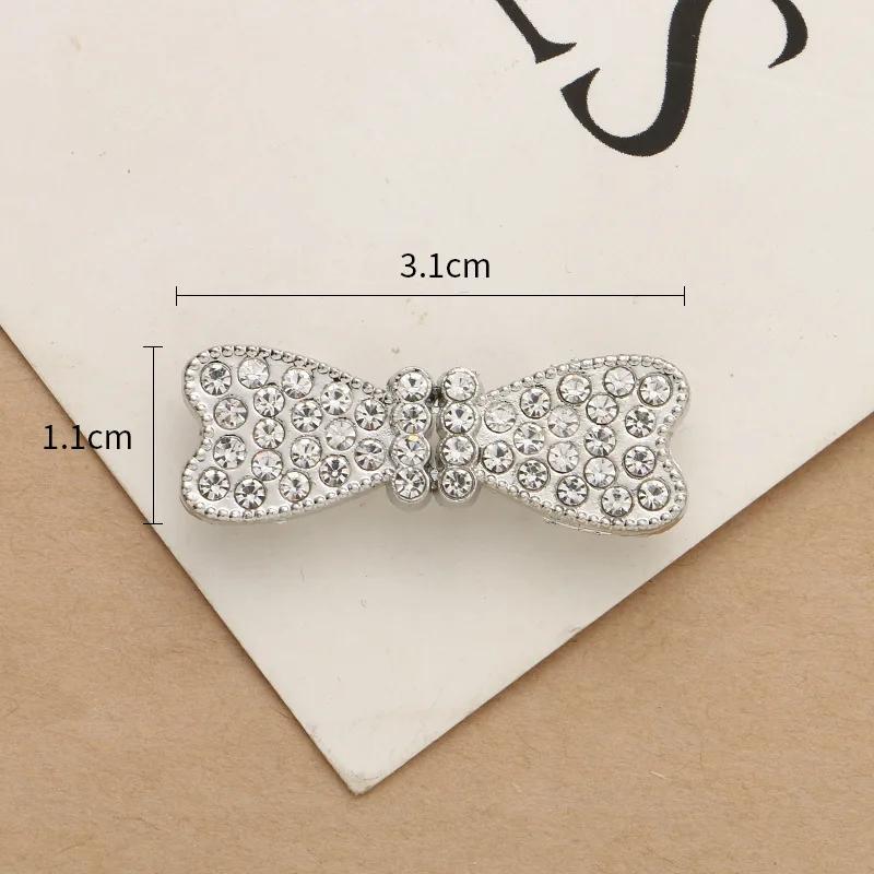 1 Pair Connectors Clasps Rhinestone Buckle Metal Button Waist Extender Hooks Eyes Clasps Fastener for Clothes