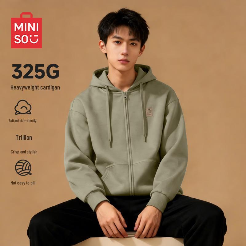 MINISO Men s Heavyweight Hooded Cardigan Sweatshirt 4XL