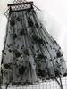 Charming Floral Applique Mesh Skirt - Elasticated Waist for Comfort - Casual Chic Style - Perfect for Womens Everyday Wardrobe