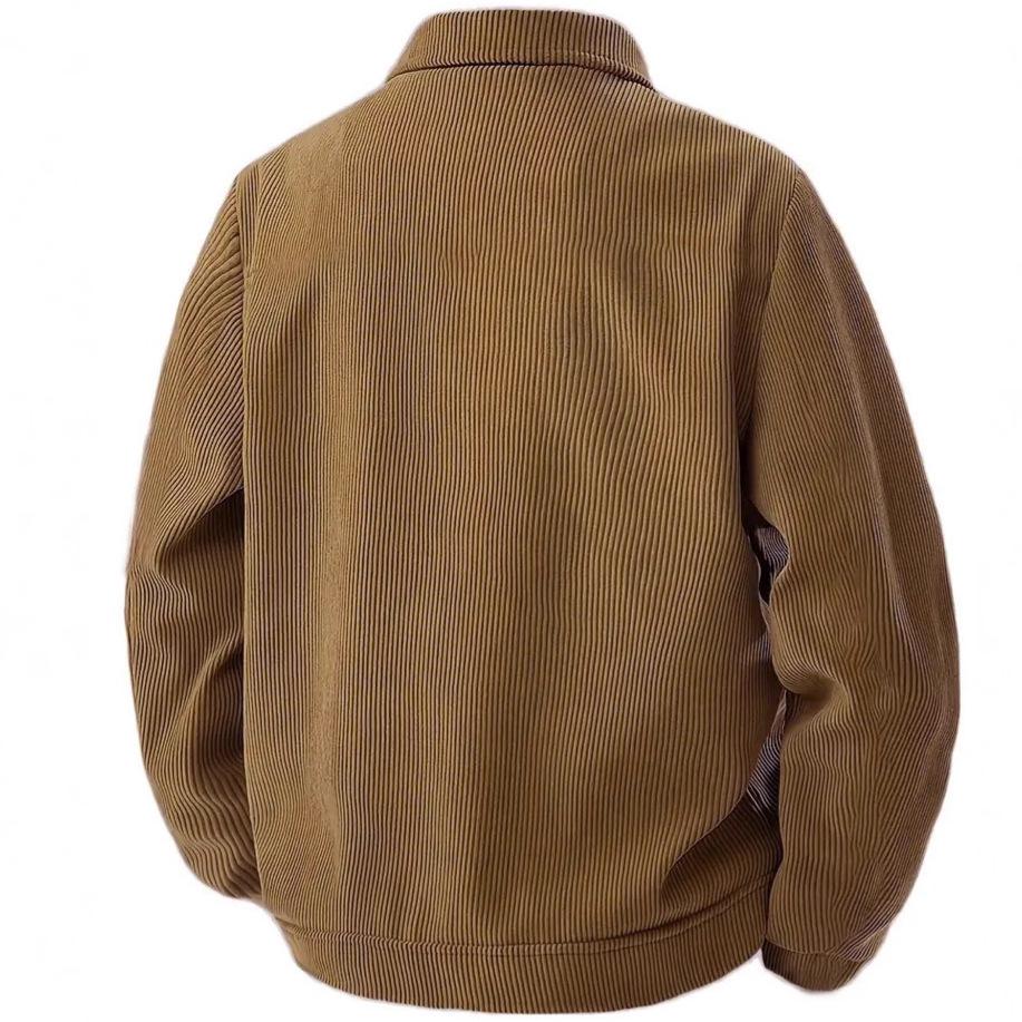Men's Trendy Corduroy Single-breasted Long Sleeve Pocket Jacket