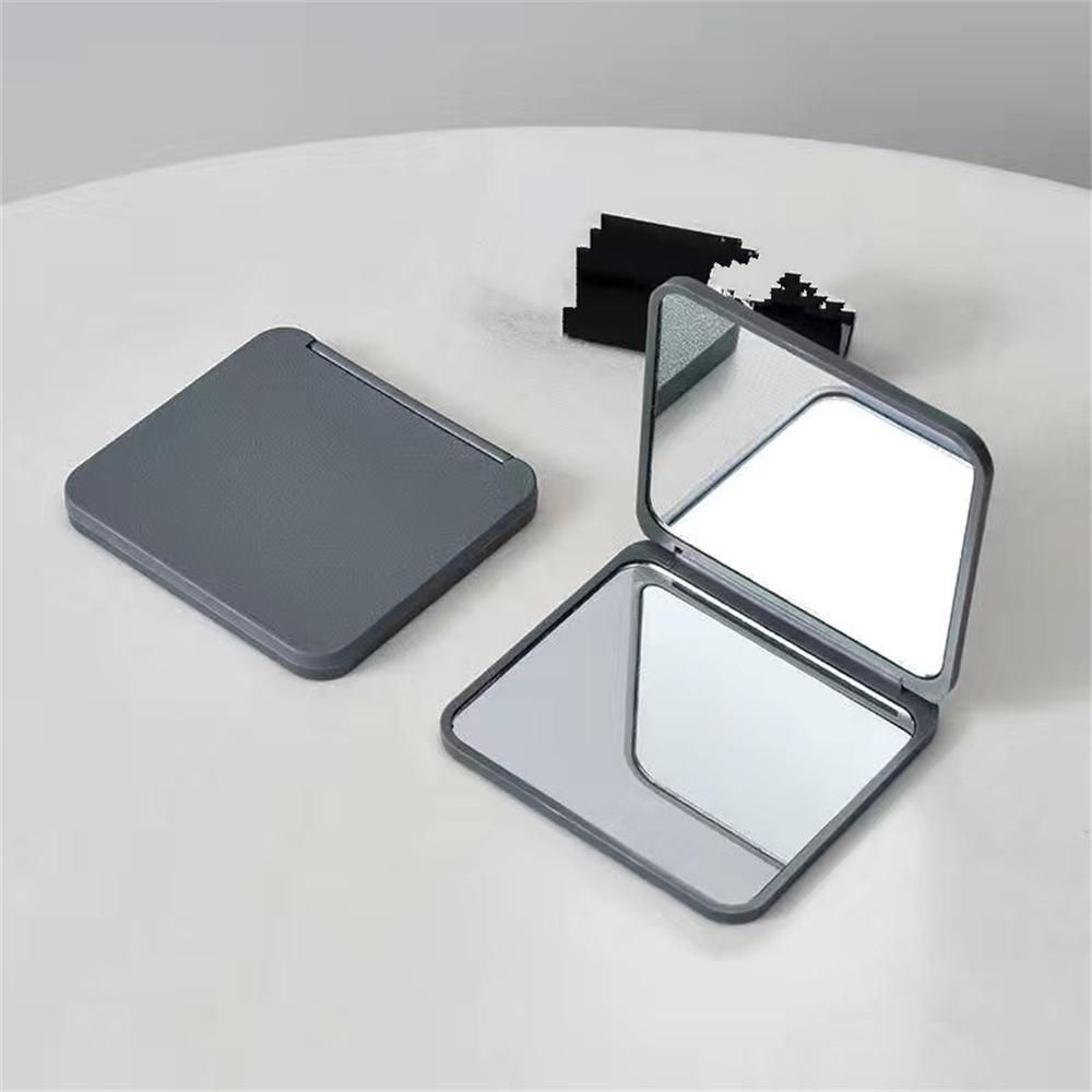 Double Sided Makeup Mirror Folding Portable Women Solid Color Mirror Pocket Rectangle Cosmetic Beauty Vanity Travel Men Shaving