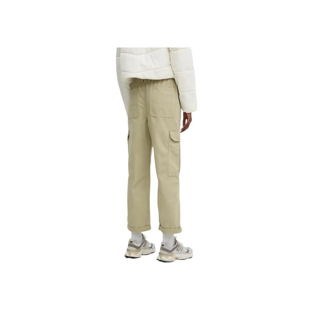 Vans Solid Color Zipper Closure Mid Waist Cargo Pants Women bottoms Khaki VN000GWND3Z1