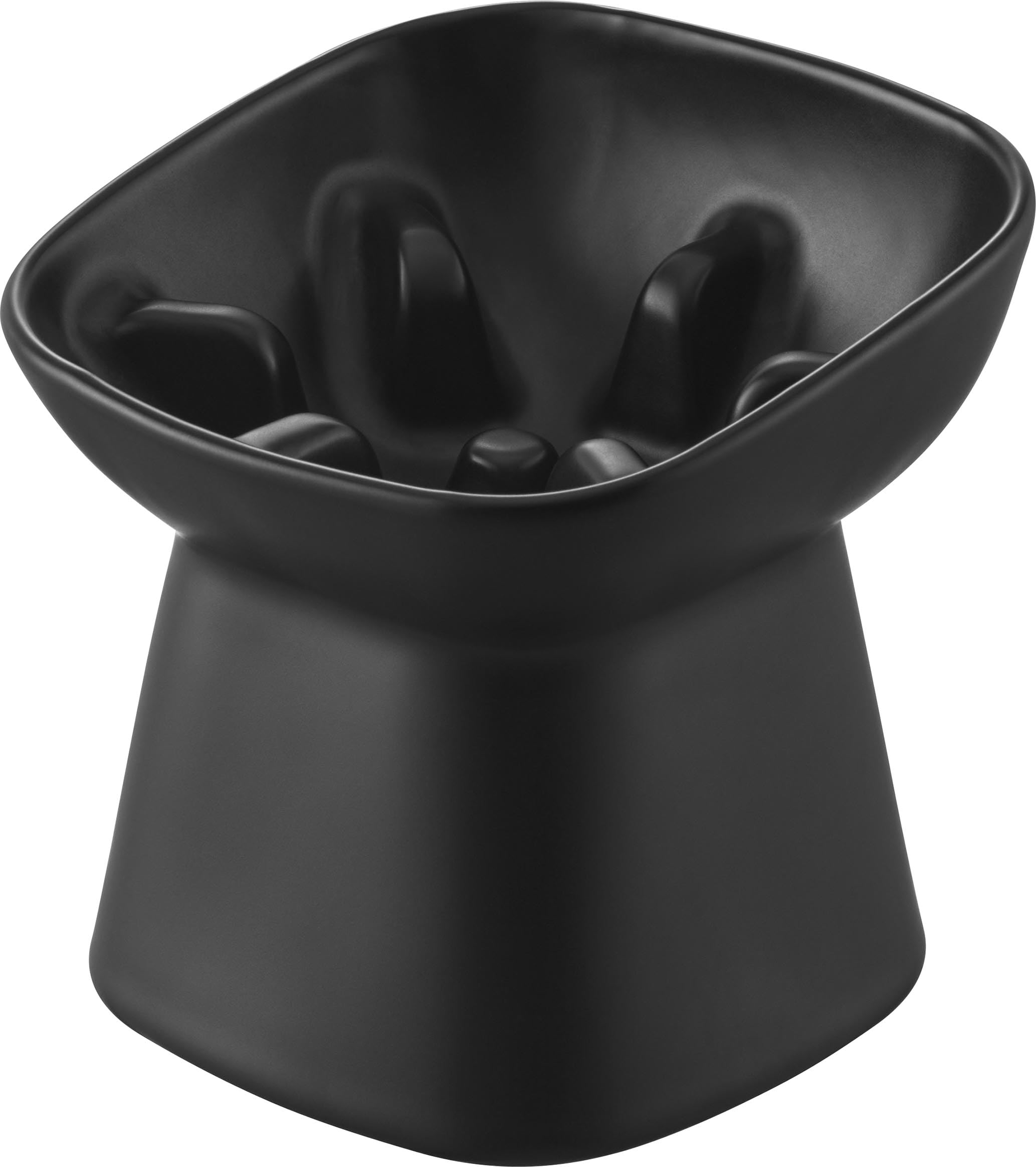 

Yamazaki Eating Ceramic Pet Food Pet with Dishwasher Microwave 10558 (Yamazaki Industries) Anti-Fast Bowl, Slanted, H11.5cm, Black, W12×D12×H11.5cm, чёрный