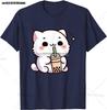 Kawaii Corgi Dog Shiba Inu Drinking Bubble Tea Boba TShirt Kawaii Drinks Outfit Japanese Shirt Harajuk Tees Anime Lover Tee