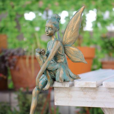 Flower Fairy Figurine Painted Sitting Garden Fairy Fairy Statue Sculpture for Indoor