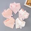 5pcs Baby Saliva Towel Triangle Scarf Pure Cotton Bandana Waterproof Bibs Newborn Boys Girls Absorbent Cloth Bib Saliva Scarf