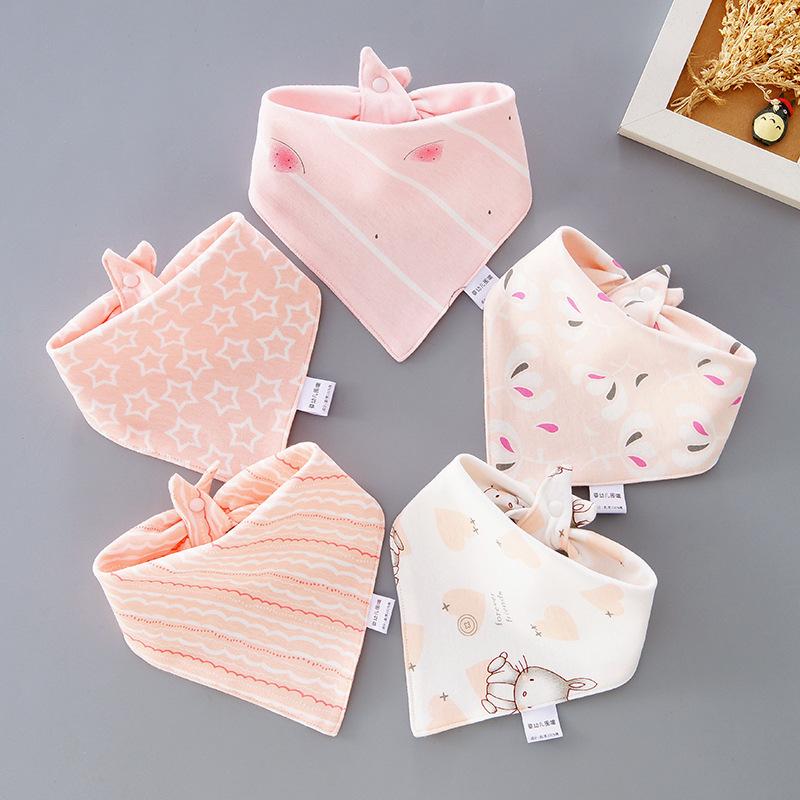 5pcs Baby Saliva Towel Triangle Scarf Pure Cotton Bandana Waterproof Bibs Newborn Boys Girls Absorbent Cloth Bib Saliva Scarf