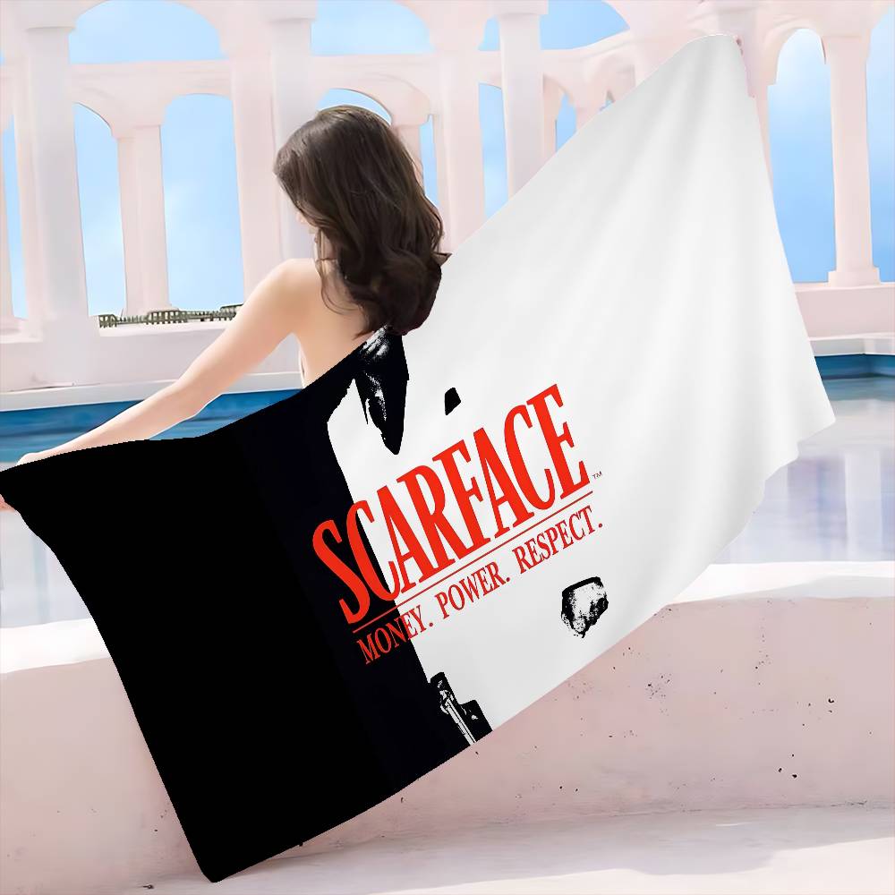 Movie S-Scarface Beach Towel Colorful Bath Towels For Girl Microfiber Quick Dry Custom Sand Free Beach Yoga Spa Gym Pool