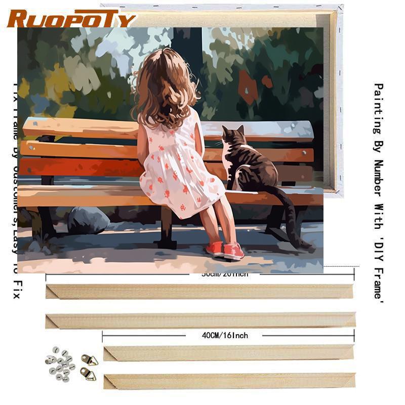 

Рамка «сделай сам», картина по номерам для взрослых, стартовый набор, садовый пейзаж, настенная художественная картина с номером для домашнего декора 40x50 см 40x50cm Diy Frame