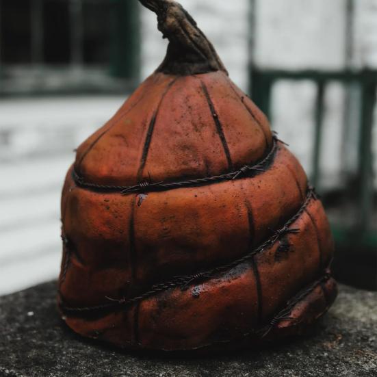 Krvavá dýně Figurka Hororová Halloweenská Dýně Socha Strašidelná Pryskyřičná Stolní Ozdoba pro Domácí Párty Dekor
