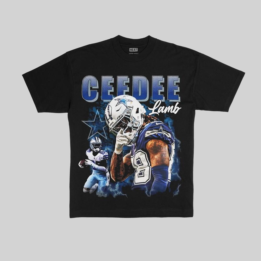 Графическая футболка Cee dee Lamb Cowboys, Ретро, Американский футбол, Бутлег, S-5XL, Унисекс L