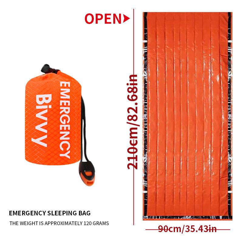 Portable Outdoor Survival Sleeping Bag and First Aid Blanket for Camping and Hiking