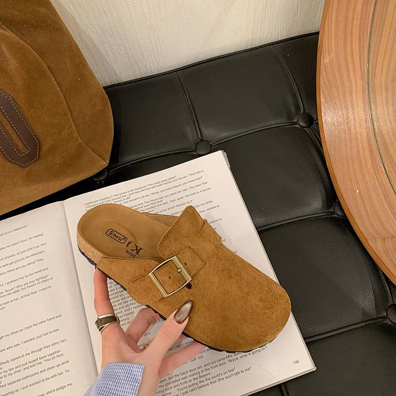 

Баотоу полутапочки женские весна-лето новые ретро универсальные одинарные туфли большой размер ленивые для улицы 41 верблюд