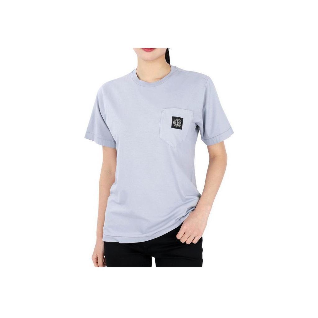 Stone Island Plain Round Neck Pullover Short Sleeve T-Shirt Kids tops Light-Blue 781620347-V0047