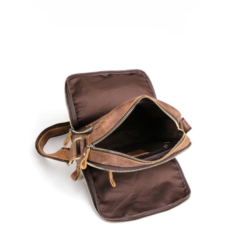 Leder Herrentasche Große Umhängetasche Messenger Bag Lässige Retro Rindsleder Herrentasche Herren Umhängetasche