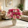 Artificial Flowers Fake Silk Hydrangea Rose Home Room Dining Table Vase Decora Festival Wreath Wedding Brial Bouquets Diy Gifts