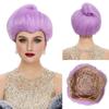 Parrucca Fata Madrina Fantasy REEWES per Donna, Accessorio Cosplay, Cappuccio Traspirante Senza Cuciture, Fibra Sintetica Ignifuga, Viola