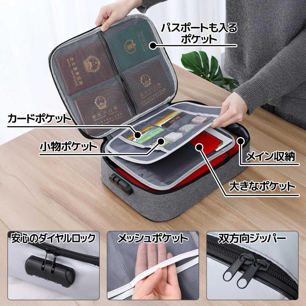 Caravan Fireproof Bag with Combination Large for Important Document Fireproof Document Storage Ideal for Business Trips and Disaster Preparedness