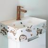 Lucky Koi And Floral Washbasin Sticker Self-Adhesive Waterproof Removable Bathroom Sticker, Wall Bathroom Sink Decal Home Decor