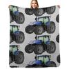 Tractor Blue Tractor Drawing Throw Blanket Easy Care Comfortable Blanket for Couch