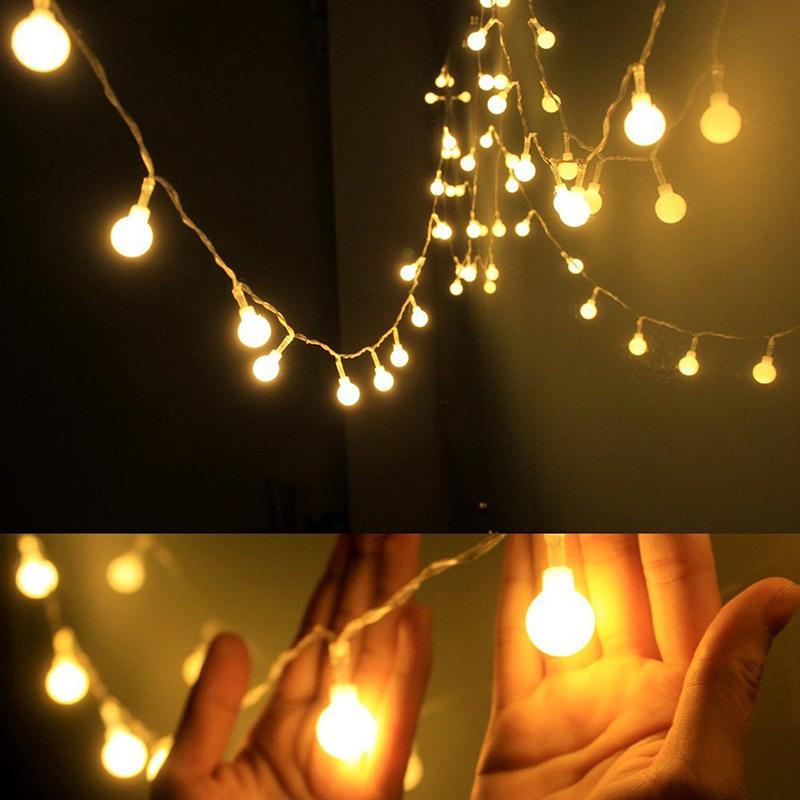 LED String Lights, Warm White Ball Fairy Lights, Waterproof Decorative Starry Lights for Bedroom Patio Parties, Battery Powered