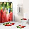 Christmas Bathroom Shower Curtain Four-Piece Floor Mat Toilet Non-Slip Door Mat Bedroom Living Room Absorbent Carpet