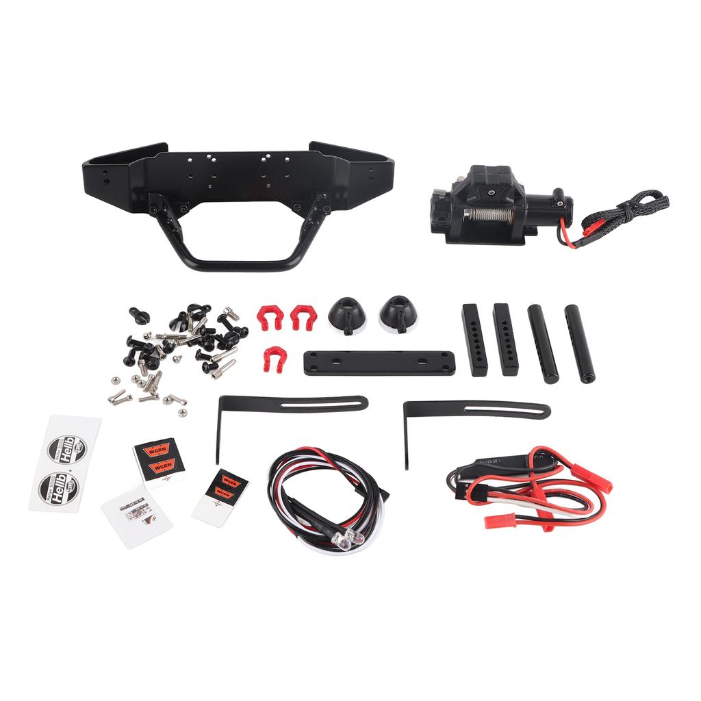 Metall-Frontstoßstange mit Windenlicht-Set für TRAXXASTRX?4 SCX10 II 90046 90047 RC Auto Teile