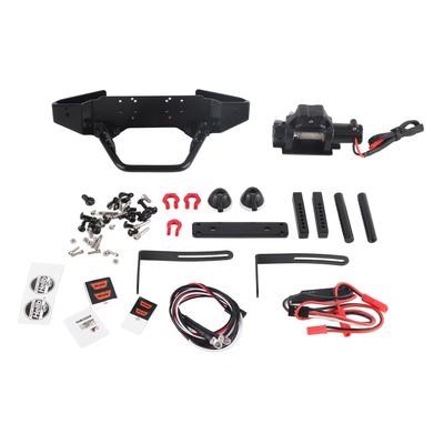 Metal Front Bumper Winch Light Set for TRAXXASTRX?4 SCX10 II 90046 90047 RC Car Parts