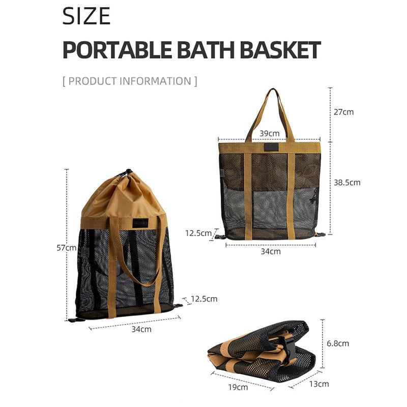 Foldable Storage Bag Heavy Duty Camping Tote Water Resistant Oxford Fabric Portable Organizer Carry Handle Travel Accessory