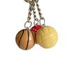 Creative 3D Basketball Football Keychain Handmade Resin Sport Theme Decoration For Bags Keys Car Interior Gift